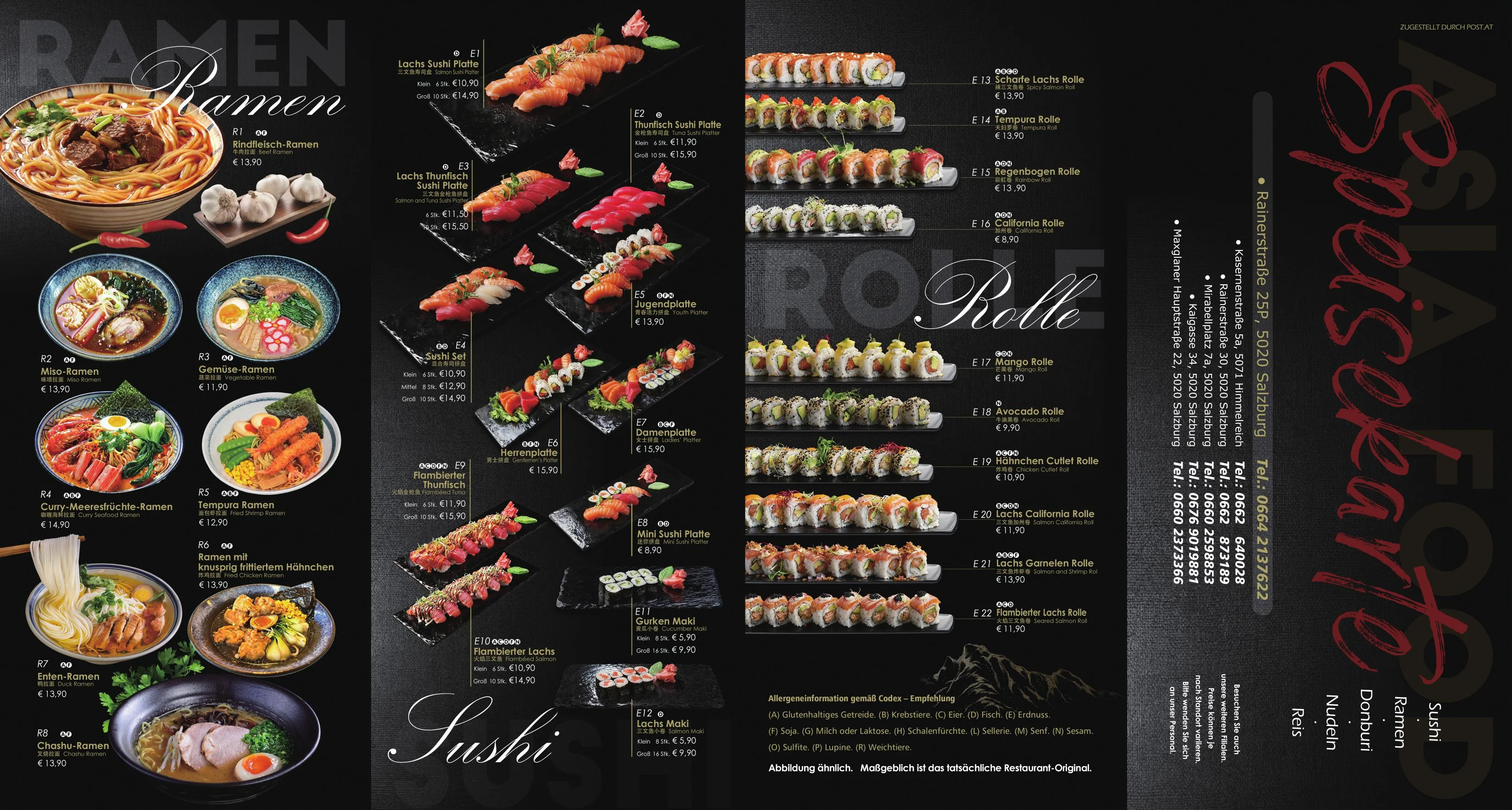 Speisekarte Seite 2 — Sushi & Rolle